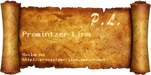Promintzer Lina névjegykártya